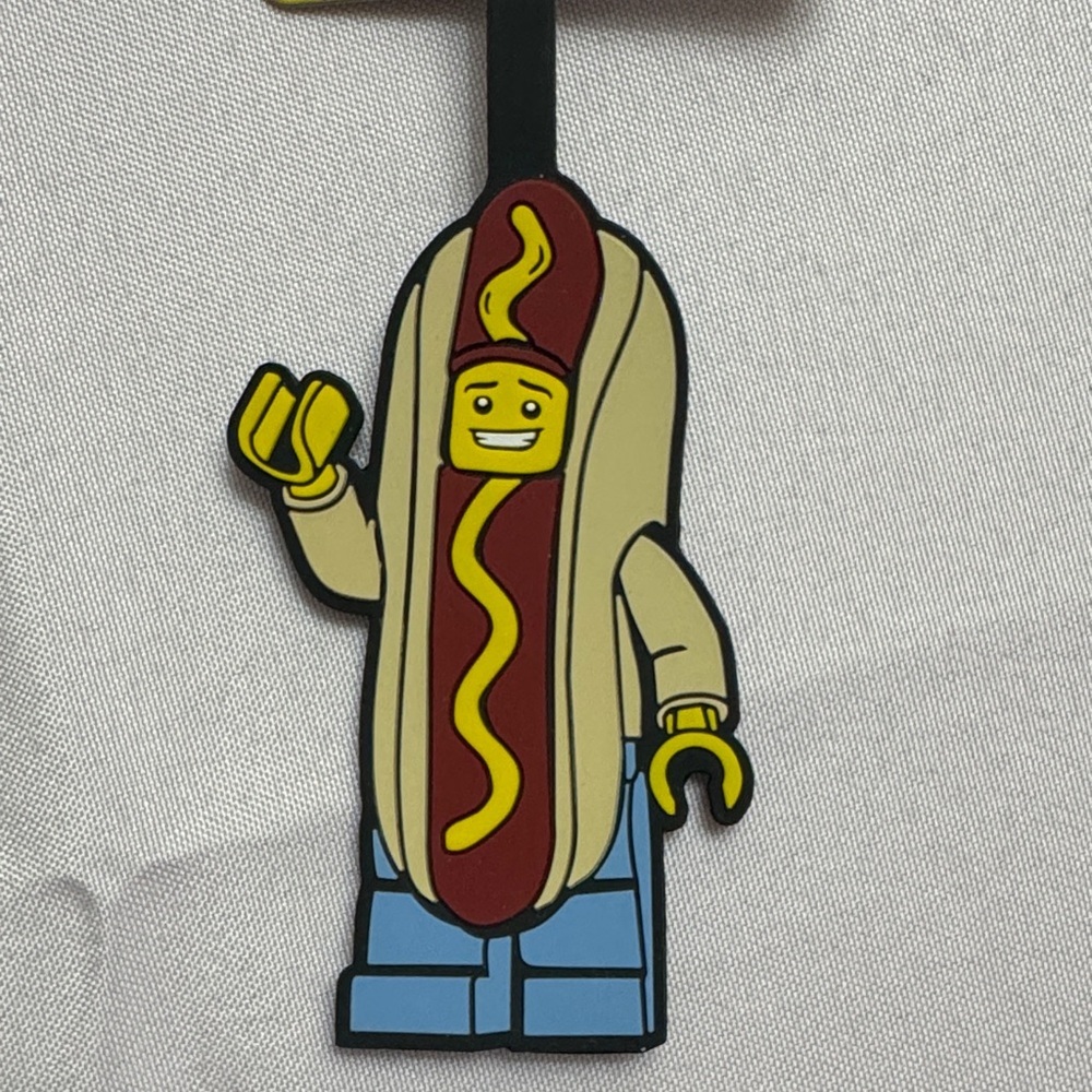LEGO Hot Dog Character Bag Tag with Blue and Yellow - Picture 2 of 4